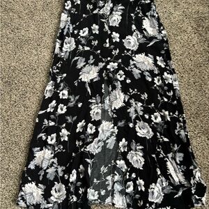 Wild Fable Black and White Floral Maxi Skirt